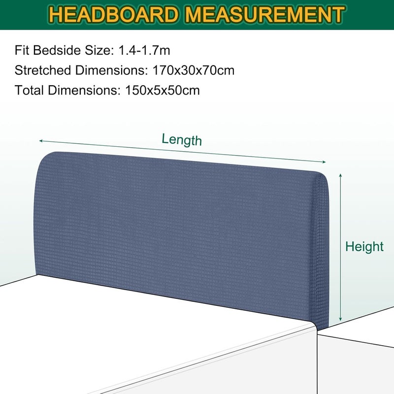 uxcell Bed Headboard Slipcover, 1.5m Stretch Bed Headboard Cover Dustproof Protector Cover Jacquard Furniture Cover for 1.4-1.7m Headboard, Purple - Image 2